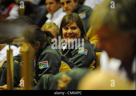 CAPE TOWN, SOUTH AFRICA: Paralympic athlete Natalie du Toit during a special sitting in the National Assembly in Parliament on October 16, 2012 in Cape Town, South Africa. Parliament paid tribute to the Paralympians who bagged 29 medals, 8 of which were gold, during the Paralympic Games in London. (Photo by Gallo images / Foto24 / Michael Hammond) Stock Photo