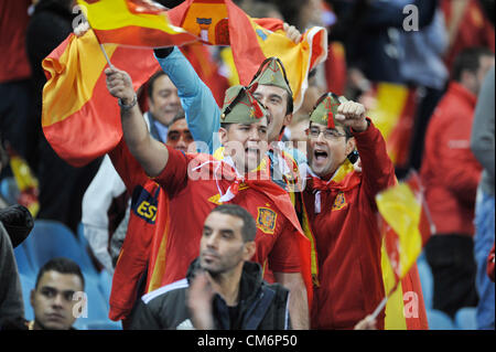 Madrid, Spain 16th October 2012. Football: 16.10.2012, WC2014 Qualifiying match in Madrid. Spain-France 1:1-----spanish fans Stock Photo