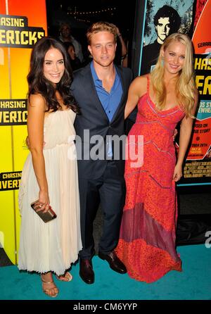 Oct. 18, 2012 - Los Angeles, California, U.S. - Abigail Spencer, Jonny Weston, Leven Rambin Attending The Los Angeles Premiere of '' Chasing Mavericks'' held at the Pacific Theatres at the Grove in Los Angeles, California on October 18, 2012. 2012(Credit Image: © D. Long/Globe Photos/ZUMAPRESS.com) Stock Photo