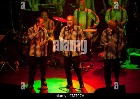 El Gran Combo de Puerto Rico, famous Puerto Rican salsa music orchestra, celebrates its 50th anniversary at Electric Brixton, London, England- Thursday, October the 18th, 2012. Stock Photo