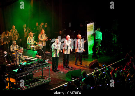 El Gran Combo de Puerto Rico, famous Puerto Rican salsa music orchestra, celebrates its 50th anniversary at Electric Brixton, London, England- Thursday, October the 18th, 2012. Stock Photo