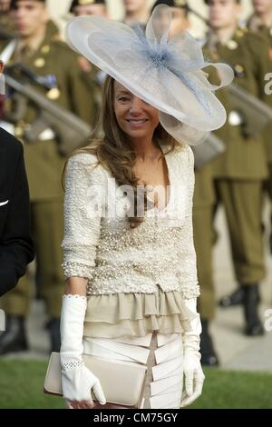 Oct. 20, 2012 - Luxembourg, Spain - Prince Kyril and Miriam Hungria attend a Religious wedding of HRH Guillaume the Hereditary Grand Duke and Countess Stephanie de Lannoy at Cathedral of Notre-Dame de Luxembourg on October 20, 2012 in Luxembourg (Credit Image: © Jack Abuin/ZUMAPRESS.com) Stock Photo