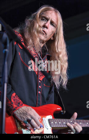 LINCOLN, CA – October 19: Billy Crain of Country rock band The Outlaws perform at Thunder Valley Casino Resort in Lincoln, California on October 19th, 2012 Stock Photo