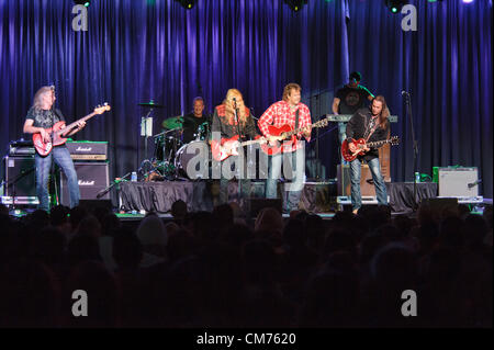 LINCOLN, CA – October 19: Country rock band The Outlaws perform at Thunder Valley Casino Resort in Lincoln, California on October 19th, 2012 Stock Photo
