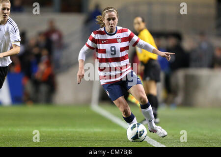 20.10.2012. Chicago, USA.  Heather O'Reilly (USA). The United States Women's National Team played the Germany Women's National Team at Toyota Park in Bridgeview, Illinois in a women's international friendly soccer match. The game ended in a 1-1 tie. Stock Photo