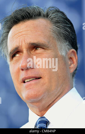 Oct. 25, 2012 - columbus, Ohio, U.S. - Republican presidential candidate MITT ROMNEY speaks during a campaign stop at Worthington Industries in Columbus, Ohio. (Credit Image: © Michael Williams/ZUMAPRESS.com) Stock Photo