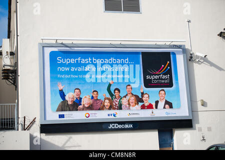 Mid-Cornwall is among many Cornish towns to benefit from EU, Convergance and Cornwall Council involvement / funding to give Superfast Broadband to business and domestic customers in 2012 /2013 Stock Photo