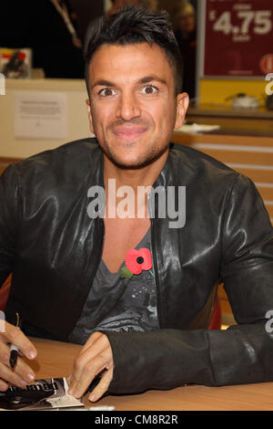 Peter Andre meets fans and signs copies of his new album 'Angels & Demons' at Sainsburys, London Colney, nr St Albans, Herts on October 29, 2012  Photo by Keith Mayhew/ Alamy live news. UK.  Stock Photo