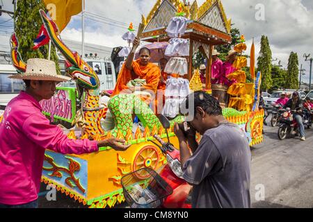 Oct. 31, 2012 - Yala, Yala, Thailand - Women from Wat Kohwai process ...