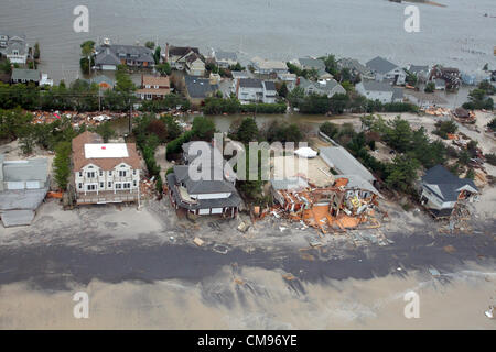 Aerial views of the damage caused by Hurricane Sandy to the New Jersey October 30, 2012. Stock Photo