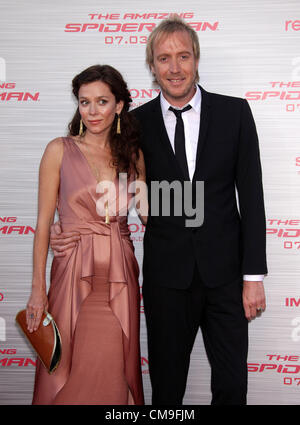 June 28, 2012 - Westwood, California, U.S. - Rhys Ifans & Anna Friel arrives for the premiere of the film 'The Amazing Spider-Man' at the Village theater. (Credit Image: © Lisa O'Connor/ZUMAPRESS.com) Stock Photo