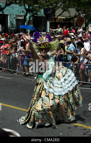 July 1, 2012 - Toronto, Ontario, Canada - The 32nd annual Toronto Pride Parade gathered hundreds of thousnads poeple from all over the world. As one of Toronto's biggest traditions, the Pride parade begins at Church and Bloor, and gallivants west to Yonge, south to Gerrard and east to Church street. (Credit Image: © Igor Vidyashev/ZUMAPRESS.com) Stock Photo