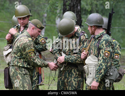 June 19, 2012 - Minsk, Russia - June 19,2012.Minsk,Belarus. Pictured: Belarus army combat training. Soldiers at the shooting range. (Credit Image: © PhotoXpress/ZUMAPRESS.com) Stock Photo