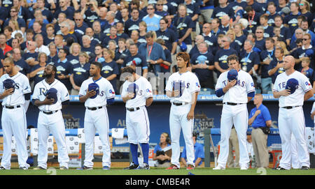 Yu Darvish (American), JULY 10, 2012 - MLB : American League's Yu Darvish (3rd R) of the Texsas Rangers during the MLB All-Star baseball game at Kauffman Stadium in Kansas City, Missouri, United States. (Photo by AFLO) Stock Photo