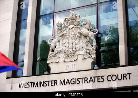 London, UK. Wednesday 11th July 2012. Westminster Magistrates Court, Marylebone Road, London, UK. Stock Photo