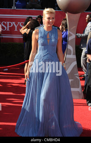 11.07.2012.  Los Angeles, California, USA.  Tennis player Maria Sharapova during the red carpet arrivals of the 2012 ESPY Awards at the Nokia Theatre in Los Angeles, CA. Stock Photo