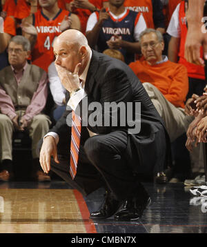 Jan. 22, 2012 - Charlottesville, Virginia, UNITED STATES - Virginia Tech head coach Seth Greenberg during the game against Virginia Saturday Jan. 21, 2012 in Charlottesville, Va. Virginia Tech defeated Virginia 47-45. (Credit Image: © Andrew Shurtleff/ZUMAPRESS.com) Stock Photo