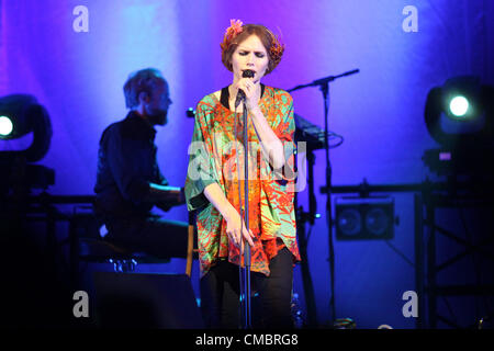 July 11, 2012 - Moscow, Russia - July 11,2012. Moscow,Russia. Swedish rock band The Cardigans performing in Moscow. Pictured: lead singer Nina Persson (Credit Image: © PhotoXpress/ZUMAPRESS.com) Stock Photo
