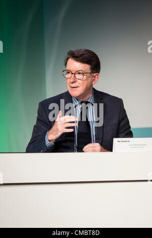 13th July 2012 Lord Mandelson Chairman Global Council , ReSource 2 day conference, discussing and challenging preconceptions about the current political and economic systems, 250 global leaders in business, finance, academia and politics starting a new conversation on managing natural resources longer term thinking and aligning people and profit. ReSource is founded by The Rothschild Foundation, University of Oxford and Smith School of Enterprise and the Environment, Hosted at University of Oxford's Examination Schools, Oxford, UK Stock Photo