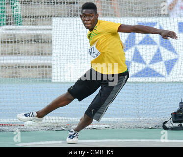BARCELONA, Spain: Thursday 12 July 2012, Fedrick Dacres (512) of Jamaica in the mens discus during the afternoon session of day 3 of the IAAF World Junior Championships at the Estadi Olimpic de Montjuic. Photo by Roger Sedres/ImageSA Stock Photo