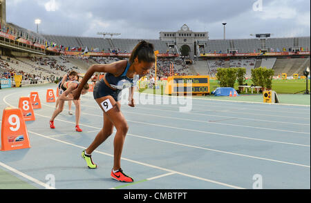 BARCELONA, Spain: Thursday 12 July 2012, Ajee Wilson of the USA at the start of the women's 800m final during the afternoon session of day 3 of the IAAF World Junior Championships at the Estadi Olimpic de Montjuic. Photo by Roger Sedres/ImageSA Stock Photo