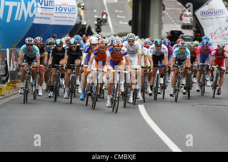 KATOWICE, POLAND - JULY 13: 69 Tour de Pologne, the biggest cycling event in Eastern Europe, participants of IV stage from Bedzin to Katowice July 13, 2012 in Katowice, Poland Stock Photo