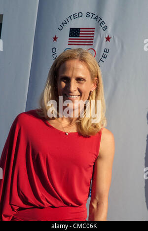 July 13, 2012 - Chicago, Illinois, U.S. - Soccer great KRISTINE LILLY who played in three Olympic Games during her 24 year career in soccer, was inducted into the U.S. Olympic Hall of Fame at the Harris Theater in Chicago.  She made 352 international appearances, a world record for both women and men.   (Credit Image: © Karen I. Hirsch/ZUMAPRESS.com) Stock Photo