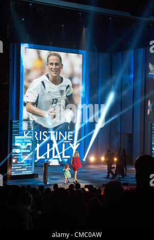 July 13, 2012 - Chicago, Illinois, U.S. - Soccer champion KRISTINE LILY is inducted into the U.S. Olympic Hall of Fame during the 2012 Induction Ceremony at the Harris Theater in Chicago.  (Credit Image: © Karen I. Hirsch/ZUMAPRESS.com) Stock Photo