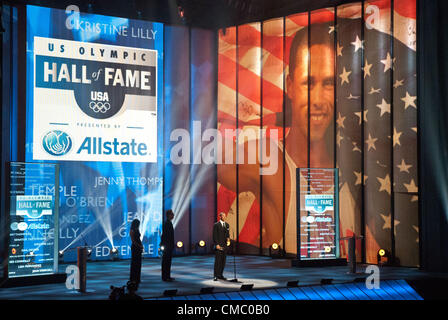 July 13, 2012 - Chicago, Illinois, U.S. - DAN O'BRIEN is inducted into the U.S. Olympic Hall of Fame during the 2012 Induction Ceremony at the Harris Theater in Chicago.  (Credit Image: © Karen I. Hirsch/ZUMAPRESS.com) Stock Photo
