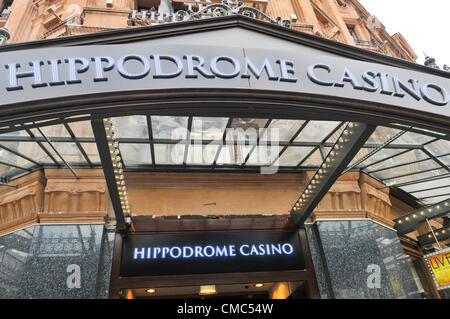Leicester Square, London, UK. The Hippodrome Casino in Leicester Square is re-opened as a major entertainment venue with five floors including a live venue and the casino. Stock Photo