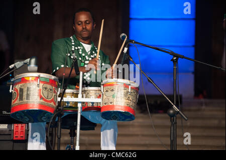 July 14, 2012 – Las Palmas, Canary Islands, Spain – Ethicolor from Ethiopia, during festival international canarias jazz & mas Heineken, in Plaza Santa Ana, Las Palmas, Canary Islands, on Saturday 14 July 2012. Stock Photo