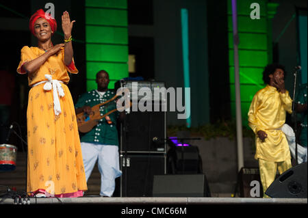 July 14, 2012 – Las Palmas, Canary Islands, Spain – Ethicolor from Ethiopia, during festival international canarias jazz & mas Heineken, in Plaza Santa Ana, Las Palmas, Canary Islands, on Saturday 14 July 2012. Stock Photo