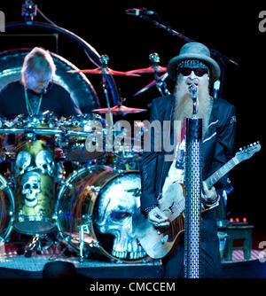 July 16, 2012 - Moscow, Russia - July 16,2012.Moscow,Russia.American blues rock band ZZ Top performing live in Moscow. Pictured: member of the band Billy Gibbons  (Credit Image: © PhotoXpress/ZUMAPRESS.com) Stock Photo