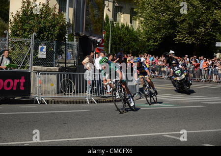 The 99th Tour de France arrived to Pau in 16 July 2012. Stock Photo