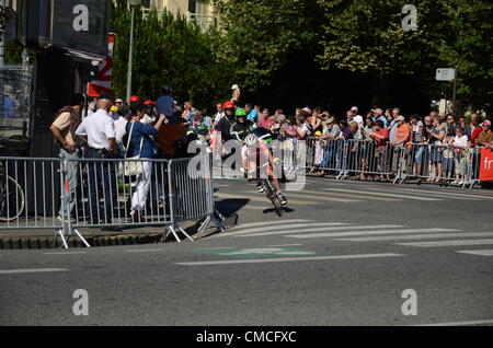 The 99th Tour de France arrived to Pau in 16 July 2012. Stock Photo