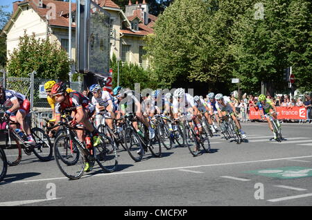 The 99th Tour de France arrived to Pau in 16 July 2012. Stock Photo