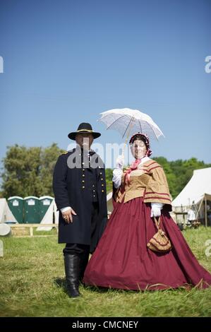 July 6, 2012 - Gettysburg, Pennsylvania, U.S - Michael Dromboski Sr. and wife pose for a portrait during the 149th Gettysburg Reenactment in Gettysburg, Pennsylvania on July 6, 2012. (Credit Image: © Mark Makela/ZUMAPRESS.com) Stock Photo