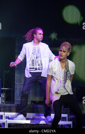 Sacramento, CA - July 21: American Idol contestants perform in American Idol Live Tour 2012 at Power Balance Pavilion in Sacramento, California on July 20, 2012 Stock Photo