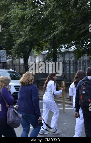 Greenwich - the Olympic Flame, London 21/07/2012 Stock Photo