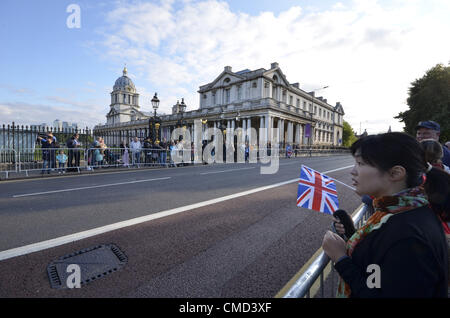 Greenwich - the Olympic Flame, London 21/07/2012 Stock Photo