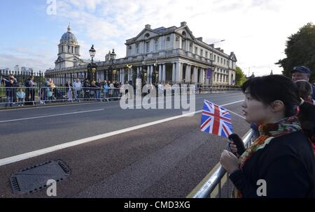 Greenwich - the Olympic Flame, London 21/07/2012 Stock Photo