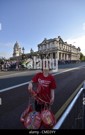 Greenwich - the Olympic Flame, London 21/07/2012 Stock Photo