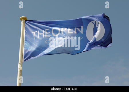 WIND BLOWS THE OPEN FLAG THE OPEN CHAMPIONSHIP LYTHAM & ST.ANNES LANCASHIRE ENGLAND 22 July 2012 Stock Photo