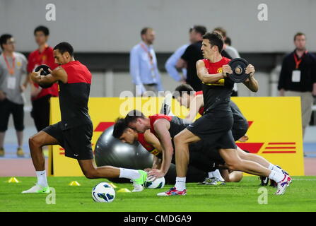 24.07.2012.  Shanghai, CHINA; Training session of Manchester United for the upcoming friendly match against Shanghai Shenhua on Wednesday during their China Tour. Stock Photo