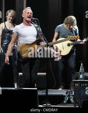 July 25, 2012 - Moscow, MOSCOW, Russia - July 25,2012. Pictured: Sting performing live in Moscow,Russia. (Credit Image: © Viktor Vasenin/PhotoXpress/ZUMAPRESS.com) Stock Photo