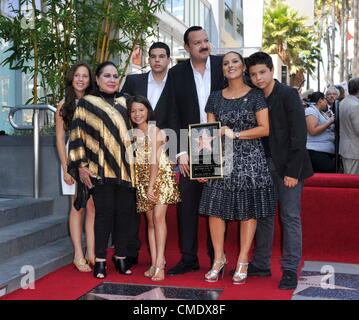Pepe Aguilar, family at the induction ceremony for Star on the Hollywood Walk of Fame for Pepe Aguilar, Hollywood Boulevard, Los Angeles, CA July 26, 2012. Photo By: Elizabeth Goodenough/Everett Collection Stock Photo