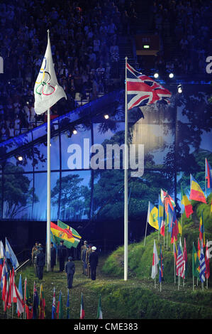 27.07.2012. London, England. The Opening Ceremony of the Olympic Games from the Olympic Stadium in Stratford. Stock Photo