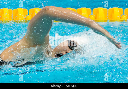 July 28, 2012 - London, England, United Kingdom - Shiwen Ye (CHN) swims in the Women's 400 Individual Medley setting a new Olympic record with a time of 4:28.43 at the swimming finals at the Aquatics Center on July 28, 2012 in London, United Kingdom. (Credit Image: © Paul Kitagaki Jr./ZUMAPRESS.com) Stock Photo