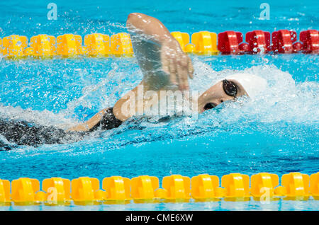 July 28, 2012 - London, England, United Kingdom - Shiwen Ye (CHN) swims in the Women's 400 Individual Medley setting a new Olympic record with a time of 4:28.43 at the swimming finals at the Aquatics Center on July 28, 2012 in London, United Kingdom. (Credit Image: © Paul Kitagaki Jr./ZUMAPRESS.com) Stock Photo