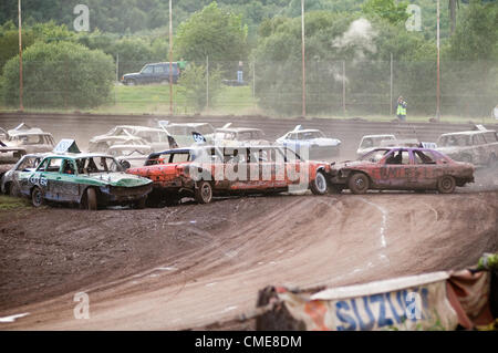 Banger race racing crash sequence track stock cars car crashes limo